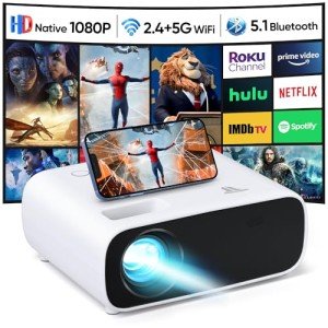 WiFi Bluetooth 1080P Mini Projector for Mancave