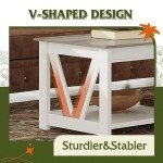 Stylish 43" White Coffee Table with Storage