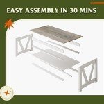 Stylish 43" White Coffee Table with Storage