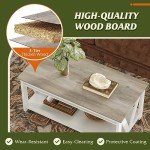 Stylish 43" White Coffee Table with Storage