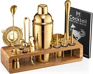 23-Piece Mixology Bartender Kit with Bamboo Stand