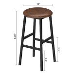 Set of 2 Rustic Brown Bar Stools