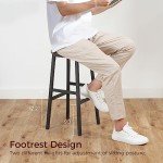 Set of 2 Rustic Brown Bar Stools