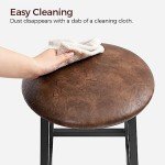 Set of 2 Rustic Brown Bar Stools