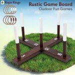 Rustic Wood Ring Toss Game for Mancave Fun