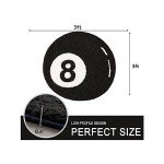 Fun Black 8 Ball Rug for Mancave or Game Room