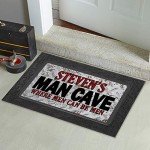 Personalized Man Cave Doormat – Custom Name Design