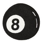 Fun Black 8 Ball Rug for Mancave or Game Room