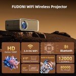 FUDONI 4K WiFi Bluetooth Portable Projector