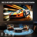 FUDONI 4K WiFi Bluetooth Portable Projector