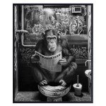 Funny Monkey Wall Art for Mancave Bathroom