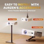 AURZEN Eazze D1 4K Mini Projector for Mancaves