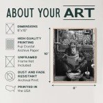 Funny Monkey Wall Art for Mancave Bathroom