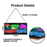 Neon Gaming Door Sign for Mancave Decor