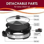 Indoor Smokeless BBQ Grill with Adjustable Temperature