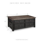 Tyler Creek Rustic Lift Top Coffee Table - Brown & Black