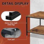 Small Brown Rectangle Coffee Table with Storage Shelf