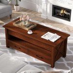 Lift Top Coffee Table with Storage Drawers in Espresso