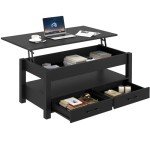 Rolanstar Retro Lift Top Coffee Table with Storage