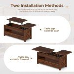 Lift Top Coffee Table with Storage Drawers in Espresso