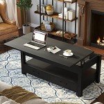 Rolanstar Retro Lift Top Coffee Table with Storage