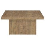 Rustic Farmhouse Square Coffee Table in Mango Brown