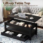 Rolanstar Retro Lift Top Coffee Table with Storage