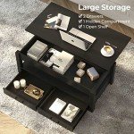 Rolanstar Retro Lift Top Coffee Table with Storage