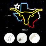 Texas Longhorn LED Neon Sign for Mancave Decor