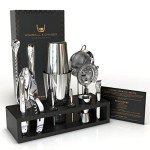 Boston Cocktail Shaker Set with Stand and Recipes