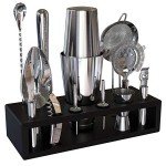 Boston Cocktail Shaker Set with Stand and Recipes