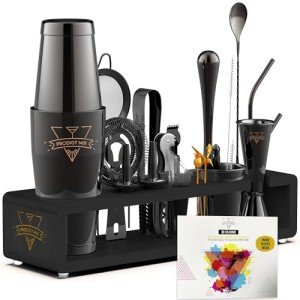 20-Piece Elite Bartender Kit with Recipe Cards