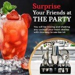 Boston Cocktail Shaker Set with Stand and Recipes