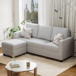 Flamaker Grey L-Shaped Sectional Sofa for Mancave