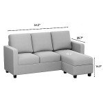 Flamaker Grey L-Shaped Sectional Sofa for Mancave