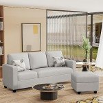 Flamaker Grey L-Shaped Sectional Sofa for Mancave