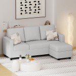 Flamaker Grey L-Shaped Sectional Sofa for Mancave