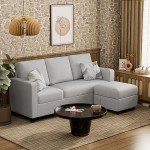 Flamaker Grey L-Shaped Sectional Sofa for Mancave