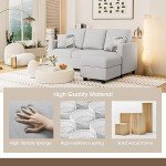 Flamaker Grey L-Shaped Sectional Sofa for Mancave