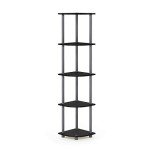 Furinno 5-Tier Corner Display Rack - Black/Grey