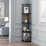 Furinno 5-Tier Corner Display Rack - Black/Grey
