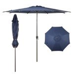 9FT Dark Blue Outdoor Patio Umbrella with Tilt