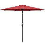 9' Red Patio Umbrella with Tilt and Crank