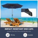 9FT Dark Blue Outdoor Patio Umbrella with Tilt