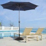 9FT Dark Blue Outdoor Patio Umbrella with Tilt