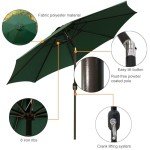 Dark Green 9' Patio Umbrella with Tilt & Crank