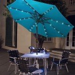 LED Lighted Solar Patio Umbrella for Outdoors