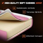 Pink Ergonomic Gaming Desk Chair with Footrest