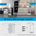 15-Inch Beverage Refrigerator with Glass Door