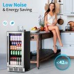 15-Inch Beverage Refrigerator with Glass Door